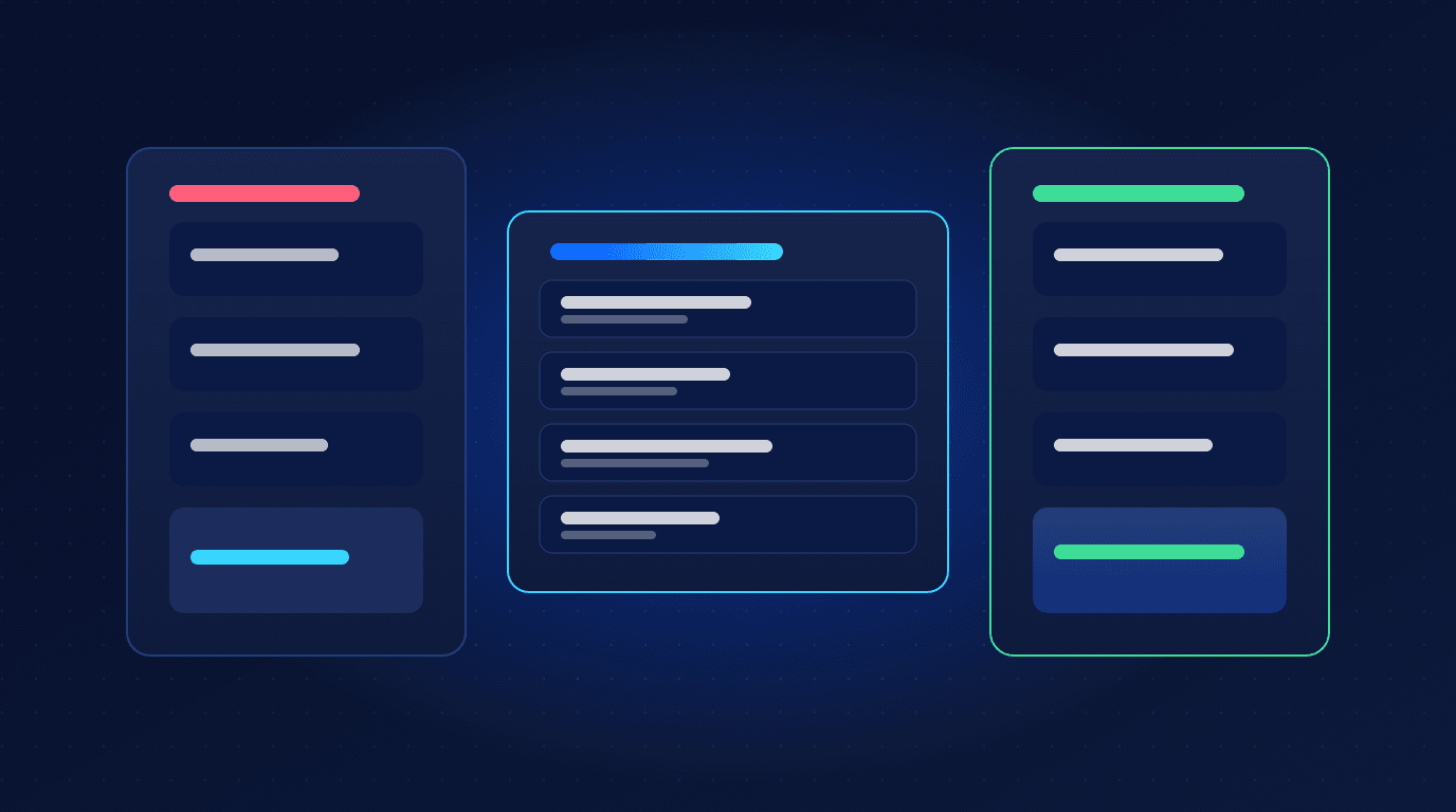 Illustration of migrating an ecommerce store from Shopify to a custom full-stack platform with data transfer pipelines and zero-downtime cutover