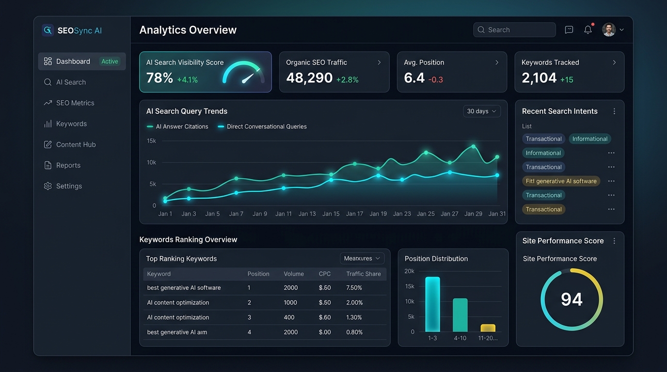 SEO and AI Search Analytics Dashboard